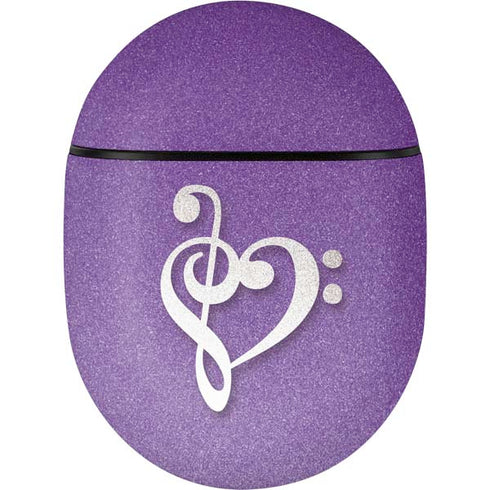 Purple Glitter Musical Heart Google Pixel Buds Skin